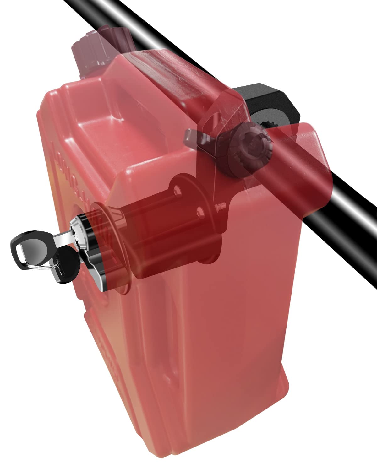 UTV ATV Gas Can Mount for 3L 5L Fuel Tank Barrel with Lock & Key, Oil Tank Mounting Holder Fits for Polaris RZR Pioneer Yamaha C